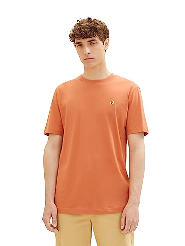 T-shirt męski TOM TAILOR Denim o dopasowanym kroju, w jednolitych kolorach, wykonany z bawełny, 32247-miękka jesienna rdza, M