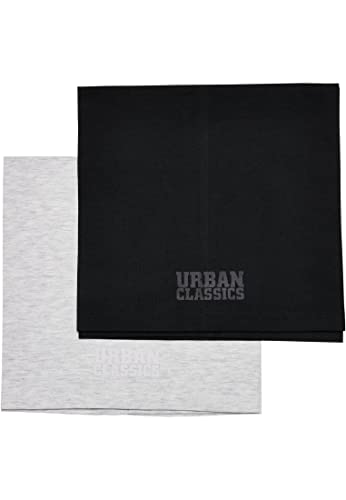 Urban Classics Unisex Logo Tube Scarf 2-pak szalik, czarny/jasnoszary, jeden rozmiar, czarny/jasnoszary, jeden rozmiar