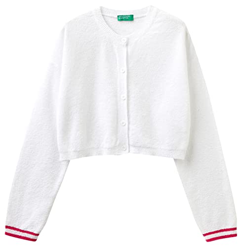 United Colors of Benetton Sweter kardigan dziewczęcy, Bianco 701, M