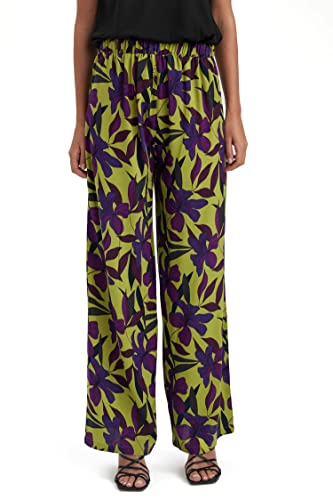 DeFacto Damskie spodnie do biegania z dzianiny na co dzień – standardowy krój, spodnie do joggingu, damskie spodnie do joggingu, dres do joggingu, zielony, 38