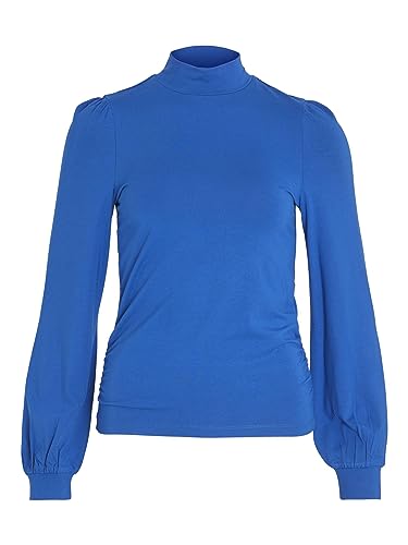 Vila Damski top z długimi rękawami, wysoki dekolt, Lapis Blue, M