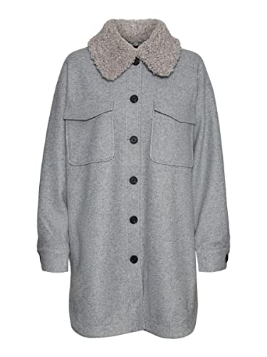 bestseller a/s VMOLLIE Coat BOOS płaszcz damski, jasny szary melanż, XL