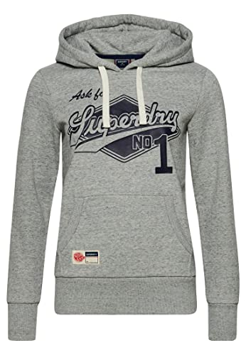 Superdry Damska bluza z kapturem, Athletic Grey Marl, 44