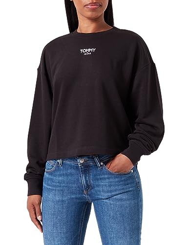 Tommy Jeans Damska bluza z logo Tjw RLX CRP Ess, Czarny, XL