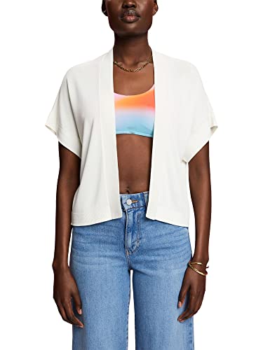 ESPRIT Collection Damski 043EO1I311 kardigan, 100/WHITE, M, 100 / biały, M
