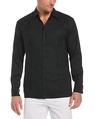 Cubavera Męska koszula z kołnierzem button-down, Jet Black, M