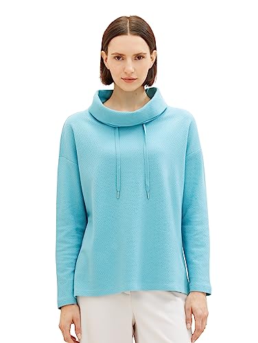TOM TAILOR Damska bluza z kołnierzem szalowym, 10426-letni morski, L