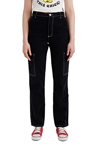 DeFacto Damskie spodnie do biegania z dzianiny na co dzień – standardowy krój, spodnie do joggingu, damskie spodnie do joggingu, dres do joggingu, czarny, 34