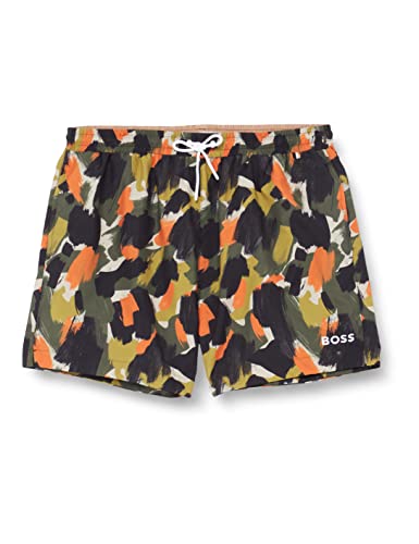 BOSS Męskie spodenki kąpielowe Colores, Średni pomarańczowy 814, S