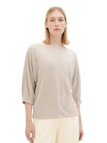 TOM TAILOR Damska koszulka z rękawem 3/4, 16339-Clouds Grey, 3XL