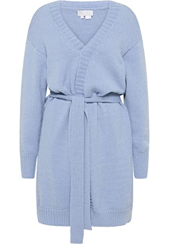 RISA Dzianinowy długi kardigan damski 25825301, niebieski, XL-XXL