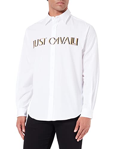 Just Cavalli Koszula męska, 100 Optical White, 46