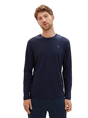 TOM TAILOR Męski T-shirt z długim rękawem, 10302 – Dark Blue, L