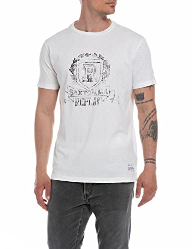 Replay T-shirt męski, Optical White 001, M