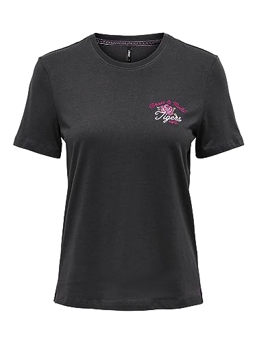 ONLY Onllenni Reg S/S Wild Top Box JRS T-Shirt damski, Phantom/Print: league, S