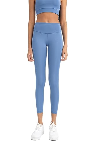 DeFacto Damskie legginsy sportowe – wysokiej jakości odzież sportowa na siłownię i w czasie wolnym – wygodne legginsy damskie, ciemnoniebieski, XL