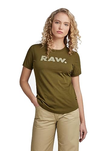 G-STAR RAW Raw. Slim R T Wmn T-Shirt damski, Zielony (Dark Olive D21226-4107-c744), XXL