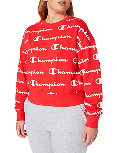 Champion Seasonal AC Logo Allover Crewneck Bluza damska, Czerwona, XL
