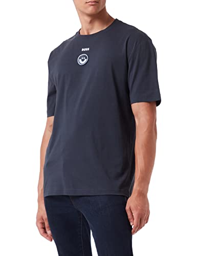 BOSS Męski T-shirt, Dark Blue402., XL