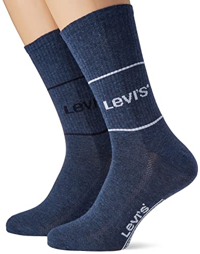 Levi's Sportowe krótkie skarpety z logo uniseks (2 sztuki), Denim, 39-42 EU