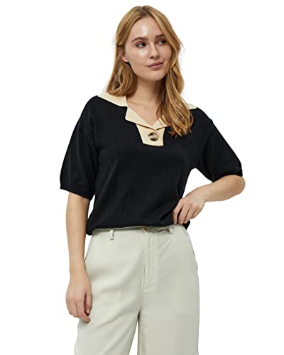 Minus Damska koszulka polo z dzianiny Pamia, czarna, M, Czarny, M