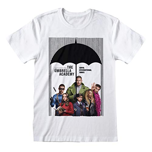 Umbrella Academy Family Poster męski T-shirt | oficjalny produkt | S-XXL, superbohater Netflix koszulka graficzna z okrągłym dekoltem, pomysł na prezent urodzinowy dla facetów, do domu lub na siłownię