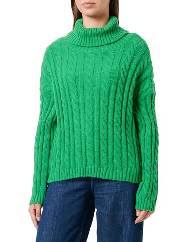 myMo Damski sweter z dzianiny z golfem akryl zielony rozmiar XS/S, zielony, XS