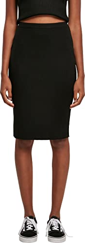 Urban Classics Damska spódnica z dzianiny midi, czarny, XS