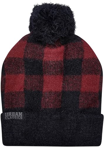 Urban Classics Czapka beanie uniseks, czarny/czerwony, jeden rozmiar