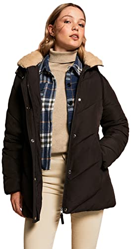 Springfield Damski pikowany płaszcz Sorona wodoodporna kurtka, ciemnobrązowy, 36, ciemnobrązowy, S