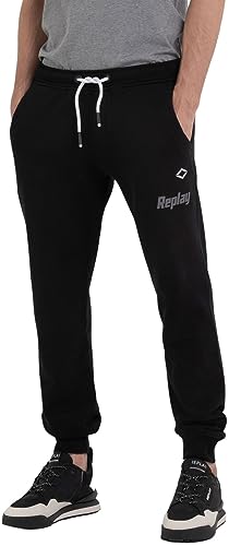 Replay spodnie męskie do biegania, 098 BLACK, M