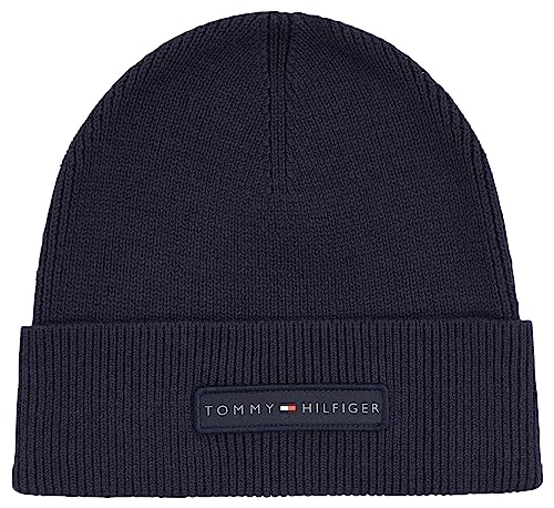 Tommy Hilfiger Męska czapka z dzianiny Th Skyline Beanie, niebieski (Kosmiczny Błękit), Rozmiar uniwersalny