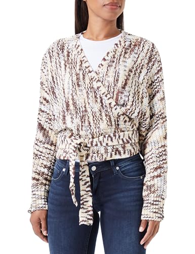 UCY Damska kurtka kopertowa z dzianiny 12425323-UC01, brązowa, wielokolorowa, XL/XXL, Brązowy, wielokolorowy., XL-XXL
