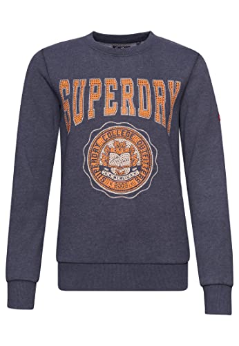 Superdry Vintage Franchise Crew Bluza damska, Montauk Navy Marl, 32