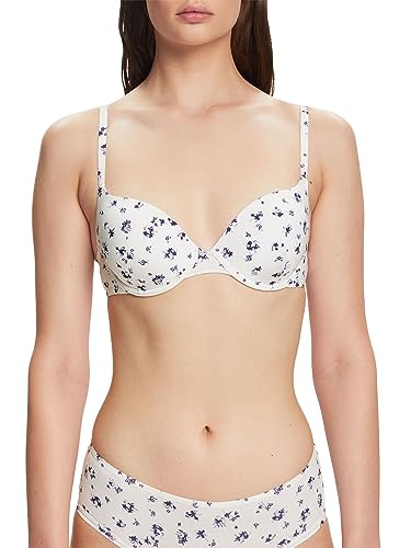 ESPRIT Damski biustonosz z nadrukiem Micro RCS Sexy Pad wyściełany biustonosz, Off White 3., 90B