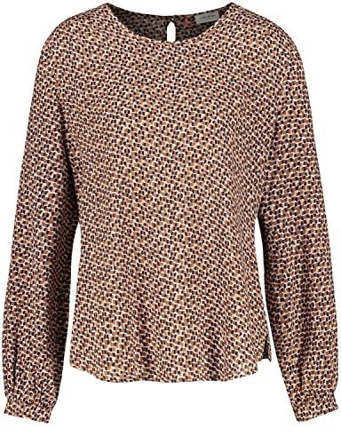 Gerry Weber Bluse 1/1 Arm Bluzka, kremowa/Sand/Schwarz/Druck, 46 damska