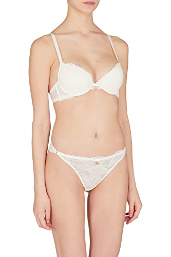 Emporio Armani Damskie wieczne koronkowe stringi, Jogurt, L