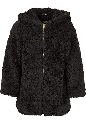 Urban Classics Girl's Girls Sherpa kurtka, czarna, 122/128, czarny, 122/128 cm