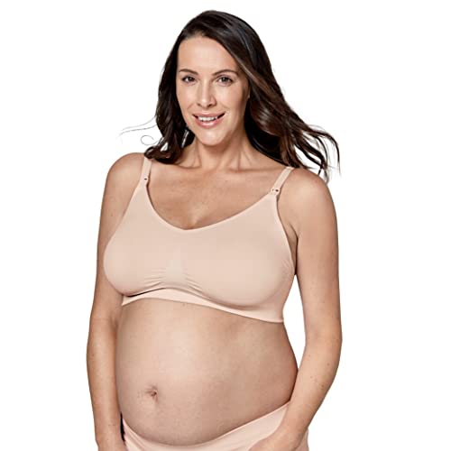 Medela Keep Cool Ultra biustonosz | Bezszwowy biustonosz ciążowy i karmienia z materiału Soft Touch z 6 strefami oddychania i dodatkowym wsparciem, Chai, M