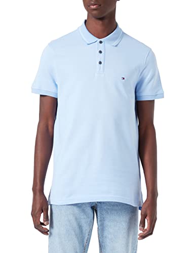 Tommy Hilfiger Męska koszulka polo Pretwist Mouline Tipped S/S, Naczynie niebiesko-białe Moulin, S