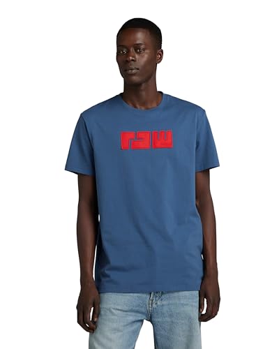 G-STAR RAW Raw. Felt R T T-Shirt męski, Niebieski (Rank Blue D23710-336-868), M