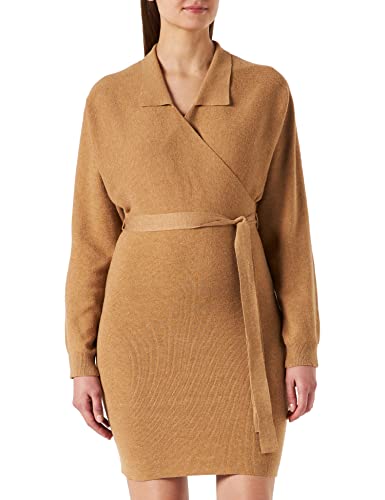 VERO MODA VMSUNNA LS dekolt w serek Collar Dress GA sukienka, Tan, M