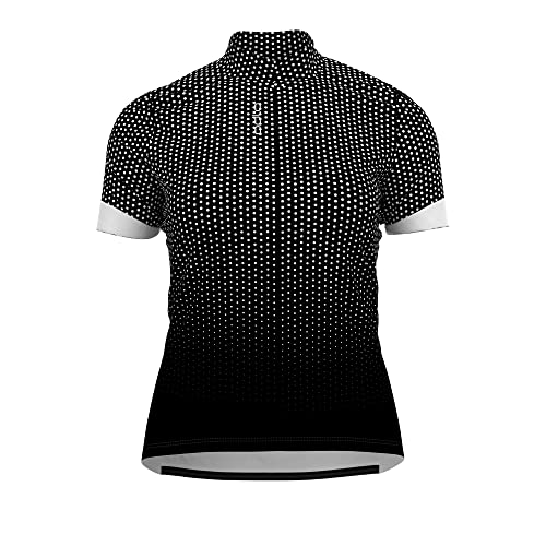 Odlo Damska koszula Essential Print Full Zip Cycle Jersey, czarno-biała, mała