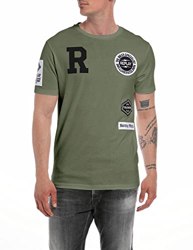 Replay Męski T-shirt M6490, 833 Light Military, XS, 833 Light Military, XS