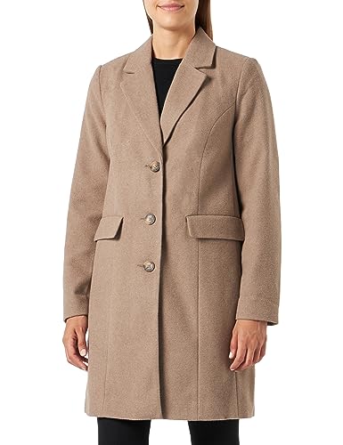 VERO MODA Damski płaszcz VMGIANNACINDY AW23 BOOS płaszcz, brązowy Lentil/szczegóły: melanż, M, Brown Lentil/Detail:MELANGE, M
