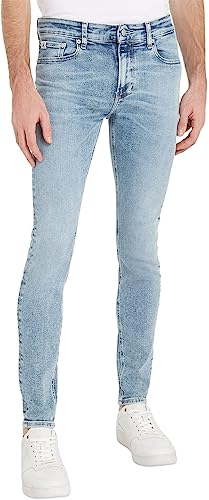 Calvin Klein Jeans Spodnie męskie Super Skinny, NIEBIESKI, 34W / 34L