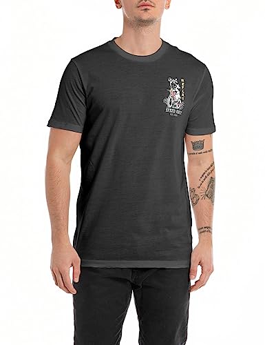Replay T-shirt męski, Black 098, XS