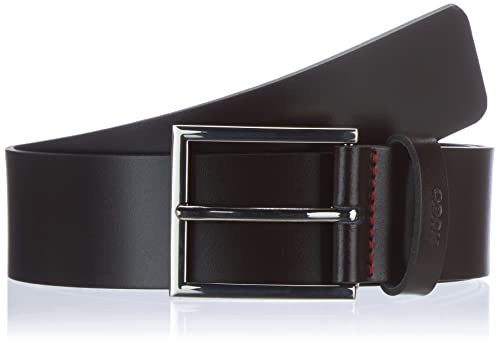 HUGO Męski pasek skórzany Giaspo Sz40 z wytłoczonym logo na szlufce, Dark Brown202, 105