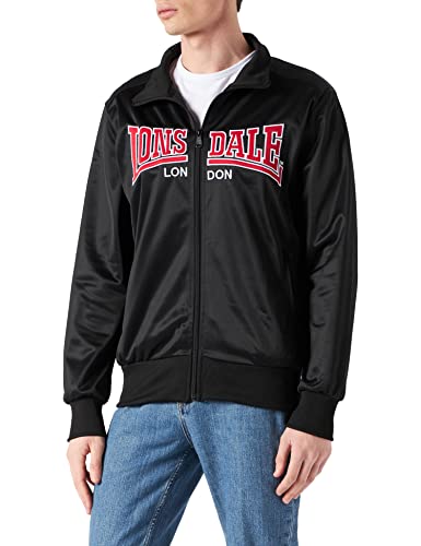 Lonsdale Męska kurtka Polkerris Tricot, Black/Dark Red/Silver Grey, XL