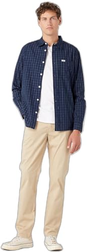 Wrangler Męska koszula z 1 kieszeniami, Eclipse, XL, Eclipse, XL